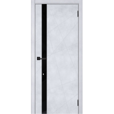 Дверь межкомнатная Леском Тоскана-1 Бетон снежный, стекло черное